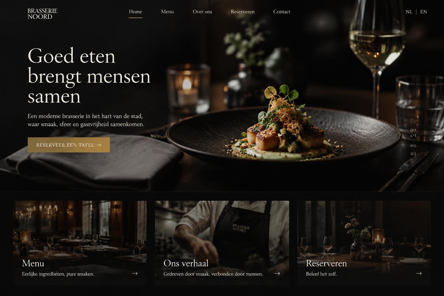 Demo concept website voor een restaurant
