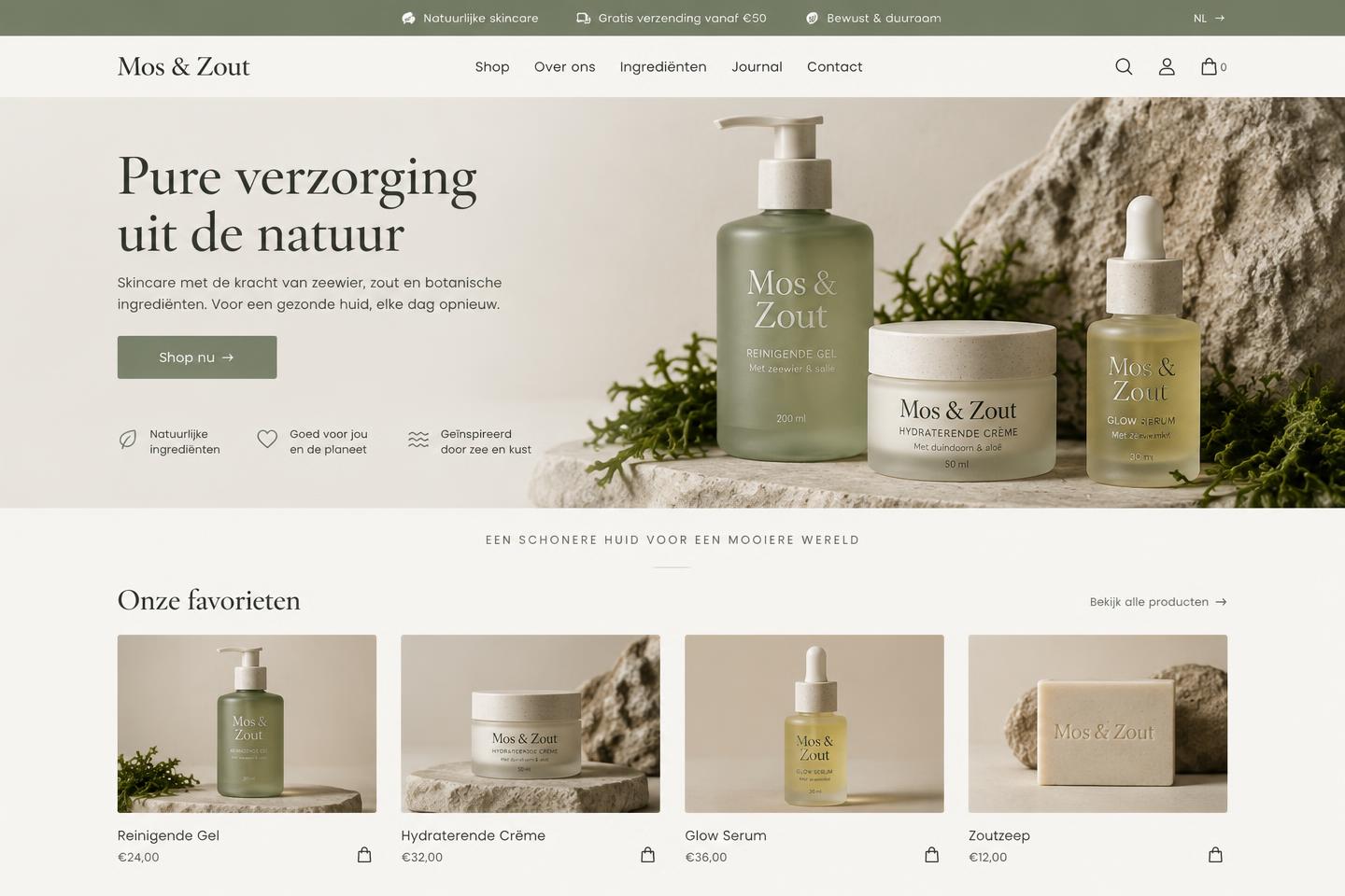 Demo concept webshop voor een e-commerce merk